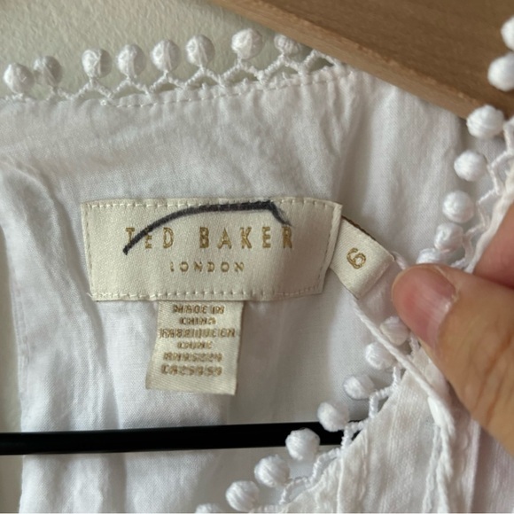 NWT Ted Baker Silais White Double Frill Blouse size TED 6 US 16 - Picture 8 of 11